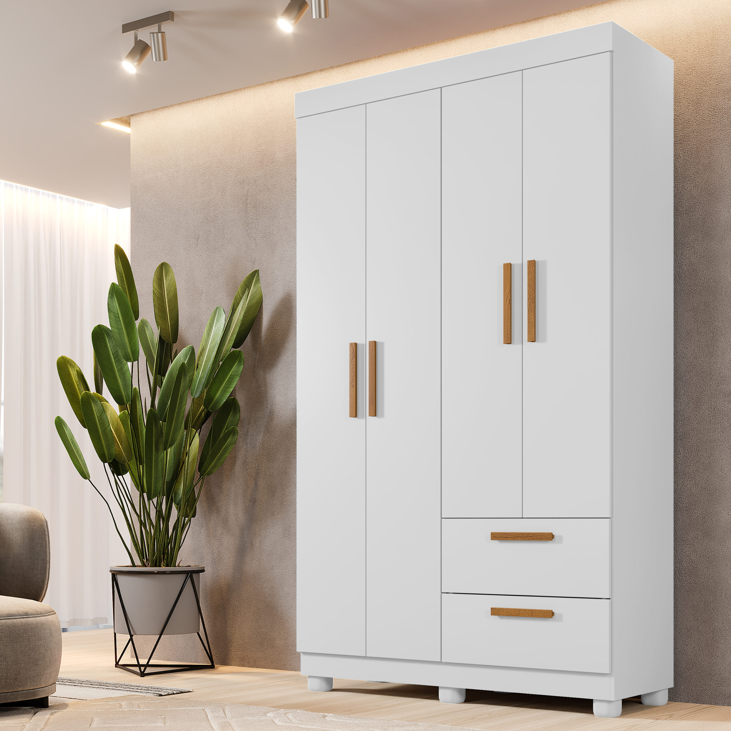 Roupeiro Flórida - Branco-3x3